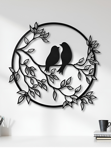 Lovebirds Metal Art #2
