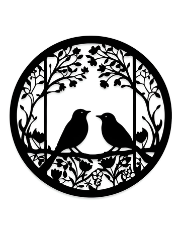 Lovebirds Metal Art 1