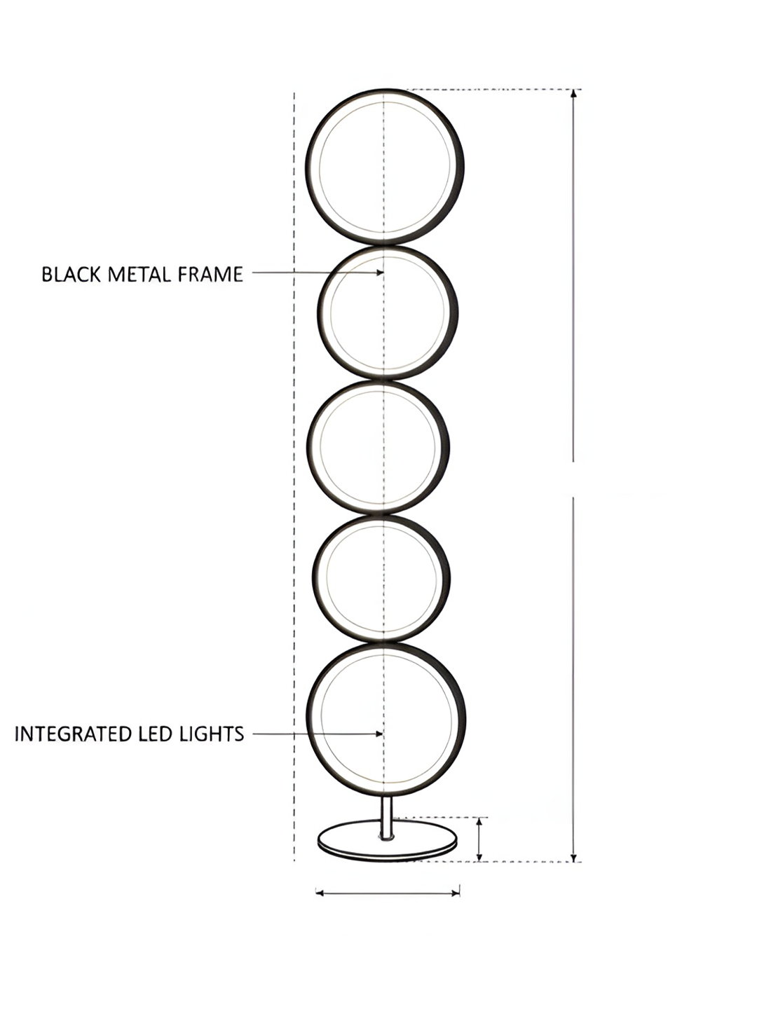 The Orbit Vertical Floor Lamp (5-Rings)